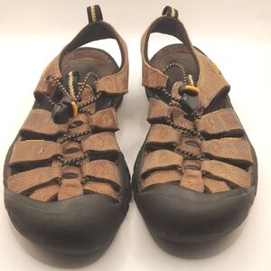 Men's Keen Newport H2 Brown Leather Waterproof Sandals Hiking Shoes Size 8